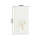 100 Paper Dinner Napkins White with Gold Foil Monogram "R" – 8"x4" Folded, Disposable Party Napkins