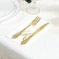 100 Paper Dinner Napkins White with Gold Foil Monogram "R" – 8"x4" Folded, Disposable Party Napkins