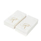 100 Paper Dinner Napkins White with Gold Foil Monogram "R" – 8"x4" Folded, Disposable Party Napkins