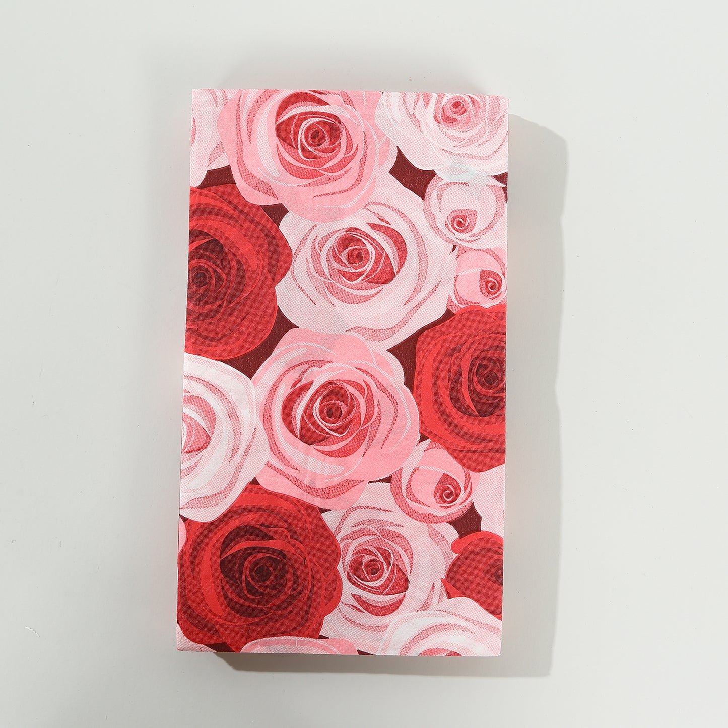 50 Pack Red Pink Rose Floral Design Disposable Paper Napkins, Soft 2-Ply Elegant Floral Garden Dinner Napkins