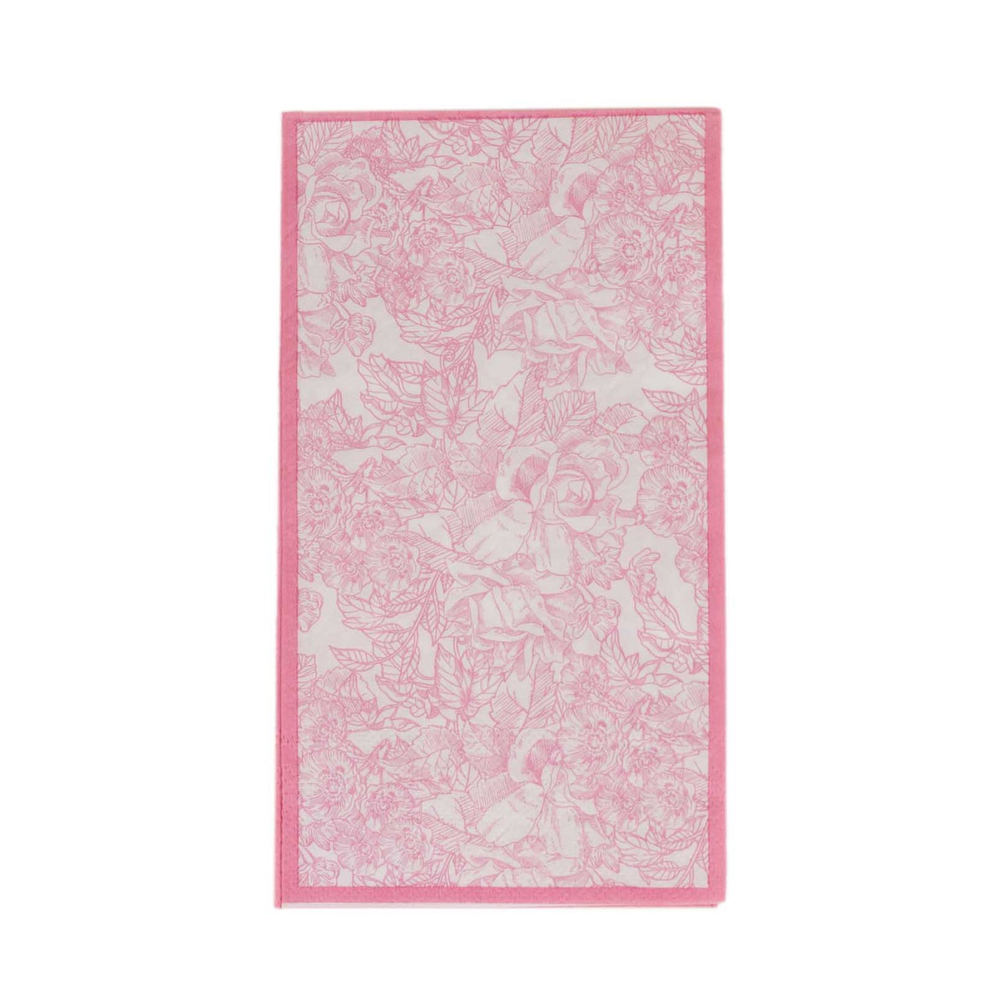 25 Pack Pink 2-Ply Disposable Party Napkins in French Toile Pattern, Highly Absorbent Soft Disposable Dinner Napkins