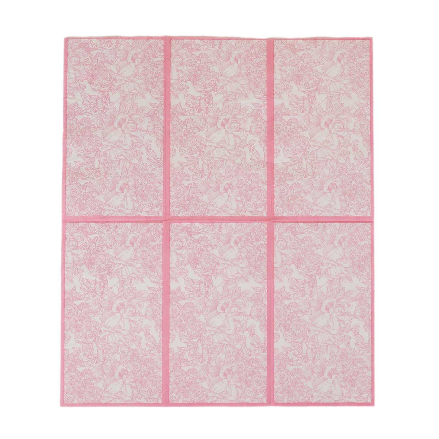 25 Pack Pink 2-Ply Disposable Party Napkins in French Toile Pattern, Highly Absorbent Soft Disposable Dinner Napkins