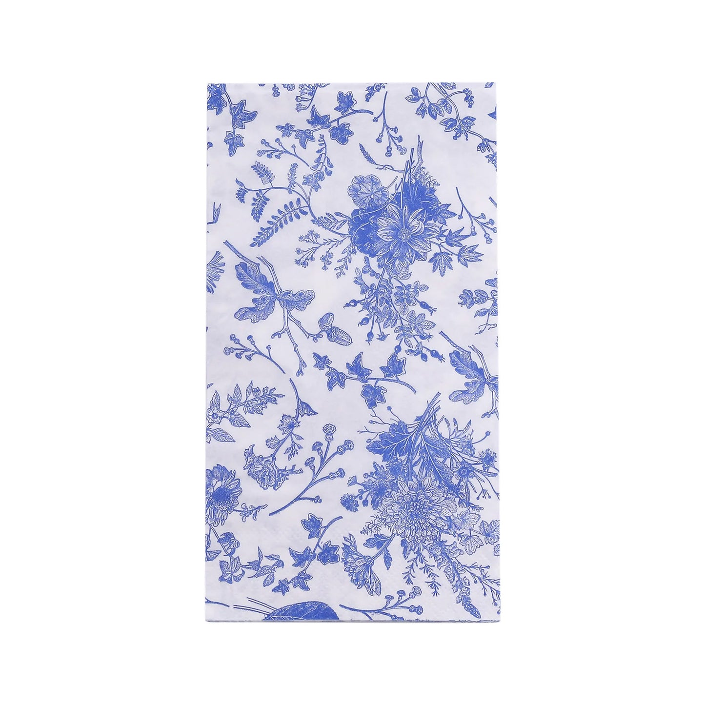 20 Pack White Blue 2-Ply Disposable Party Napkins in French Toile Pattern, Highly Absorbent Soft Disposable Dinner Napkins