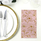 50 Pack Dusty Rose 2-Ply Paper Party Napkins with Gold Magnolia Flowers Print, Highly Absorbent Soft Disposable Dinner Napkins