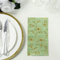 50 Pack Sage Green 2-Ply Paper Party Napkins with Gold Magnolia Flowers Print, Highly Absorbent Soft Disposable Dinner Napkins