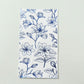 50 Pack White 2-Ply Paper Party Napkins with Blue Magnolia Flowers Print, Highly Absorbent Soft Disposable Dinner Napkins