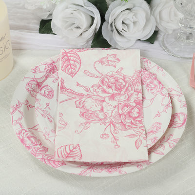 White Pink 2-Ply Paper Dinner Napkins