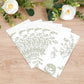 50-Pack Paper Dinner Napkins White with Matte Sage Green French Toile Floral Pattern 2-Ply - Stylish Disposable Napkins for Events