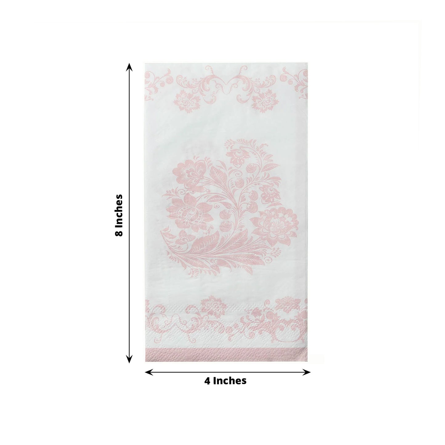 50 Pack White Pink 2-Ply Paper Party Napkins in French Toile Floral Pattern, Highly Absorbent Soft Disposable Dinner Napkins