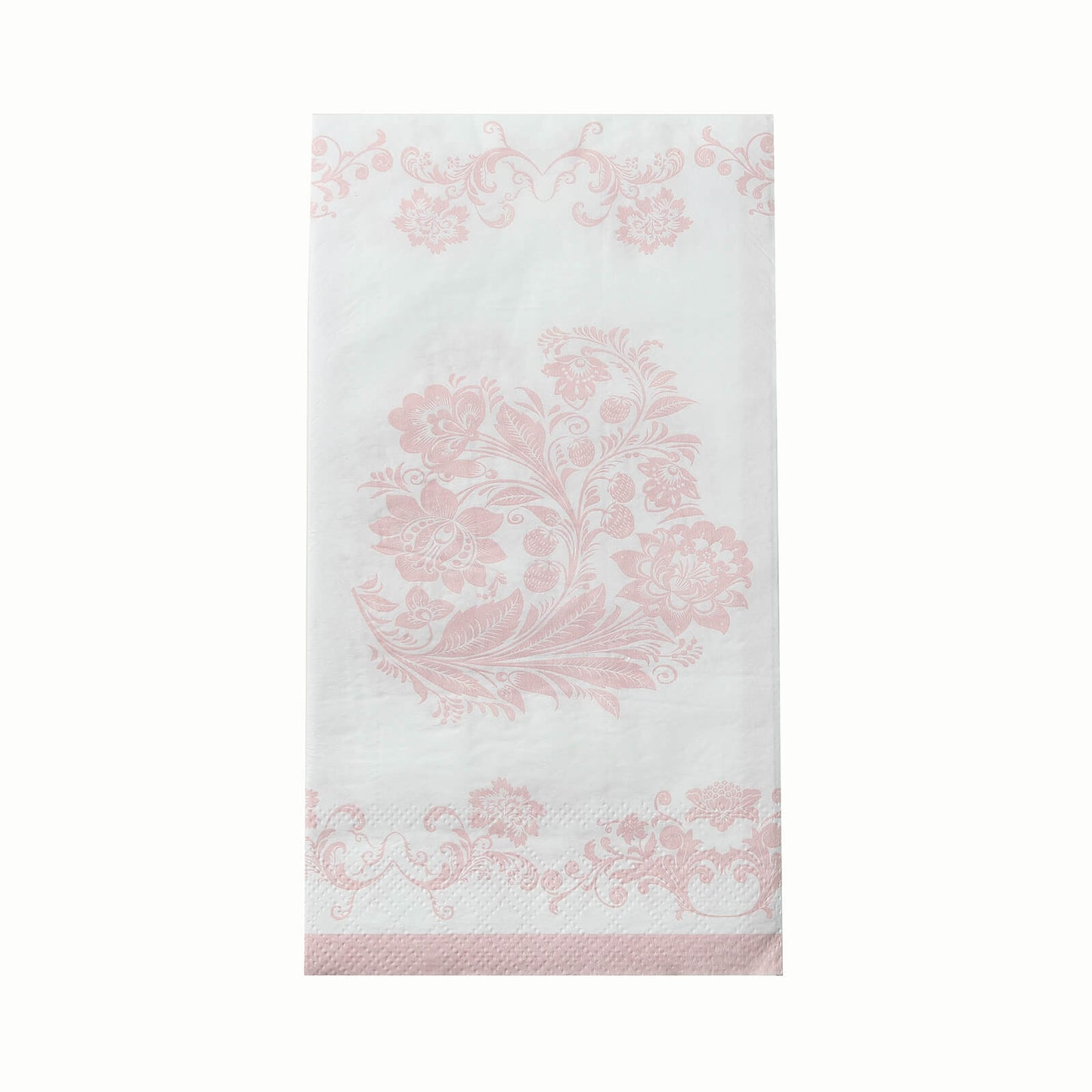 50 Pack White Pink 2-Ply Paper Party Napkins in French Toile Floral Pattern, Highly Absorbent Soft Disposable Dinner Napkins