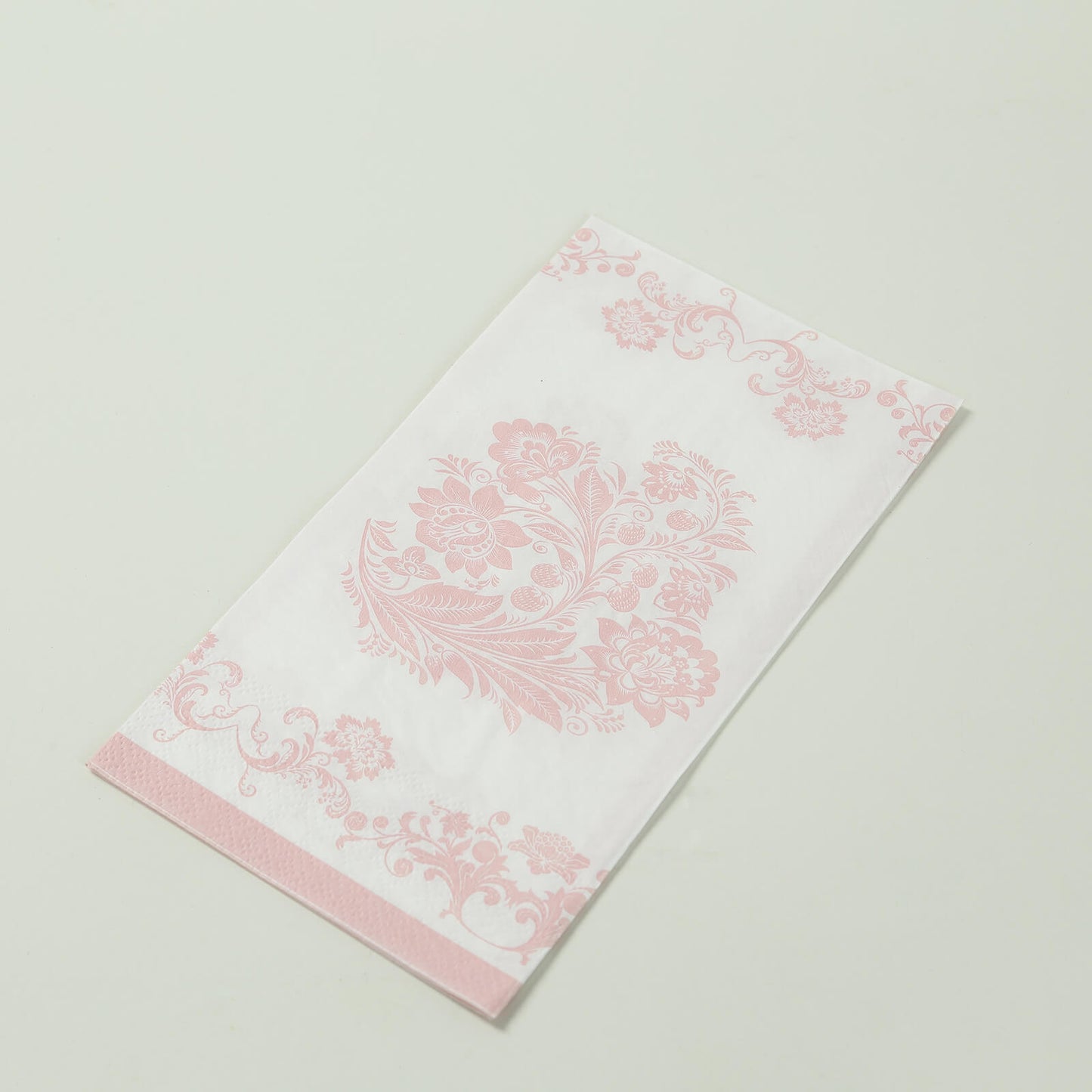 50 Pack White Pink 2-Ply Paper Party Napkins in French Toile Floral Pattern, Highly Absorbent Soft Disposable Dinner Napkins