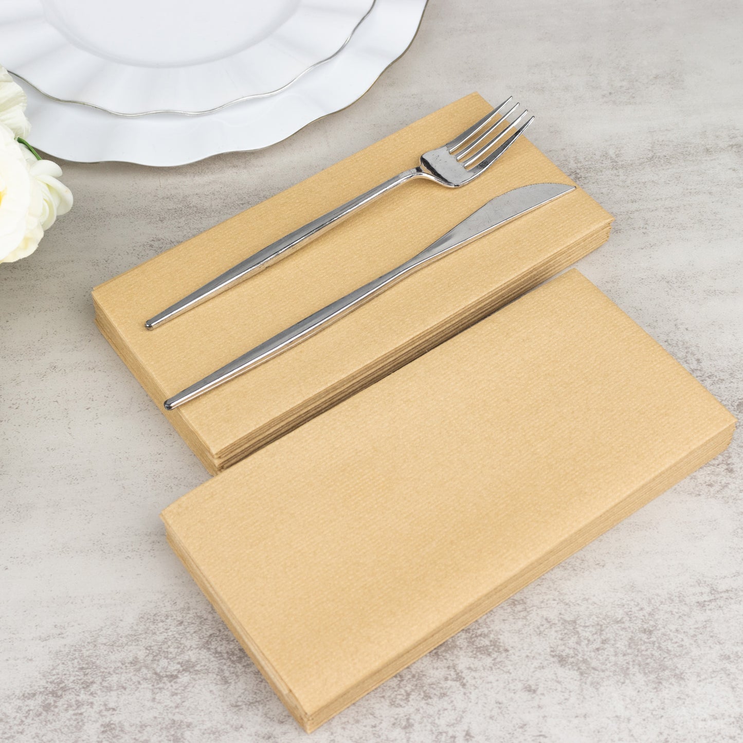 20 Pack Natural Linen-Feel Paper Napkins, Premium Cloth-Like Airlaid Dinner Napkins, Disposable Soft and Absorbent Guest Towels