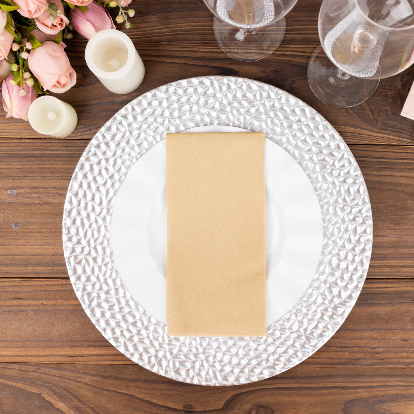 20 Pack Natural Linen-Feel Paper Napkins, Premium Cloth-Like Airlaid Dinner Napkins, Disposable Soft and Absorbent Guest Towels