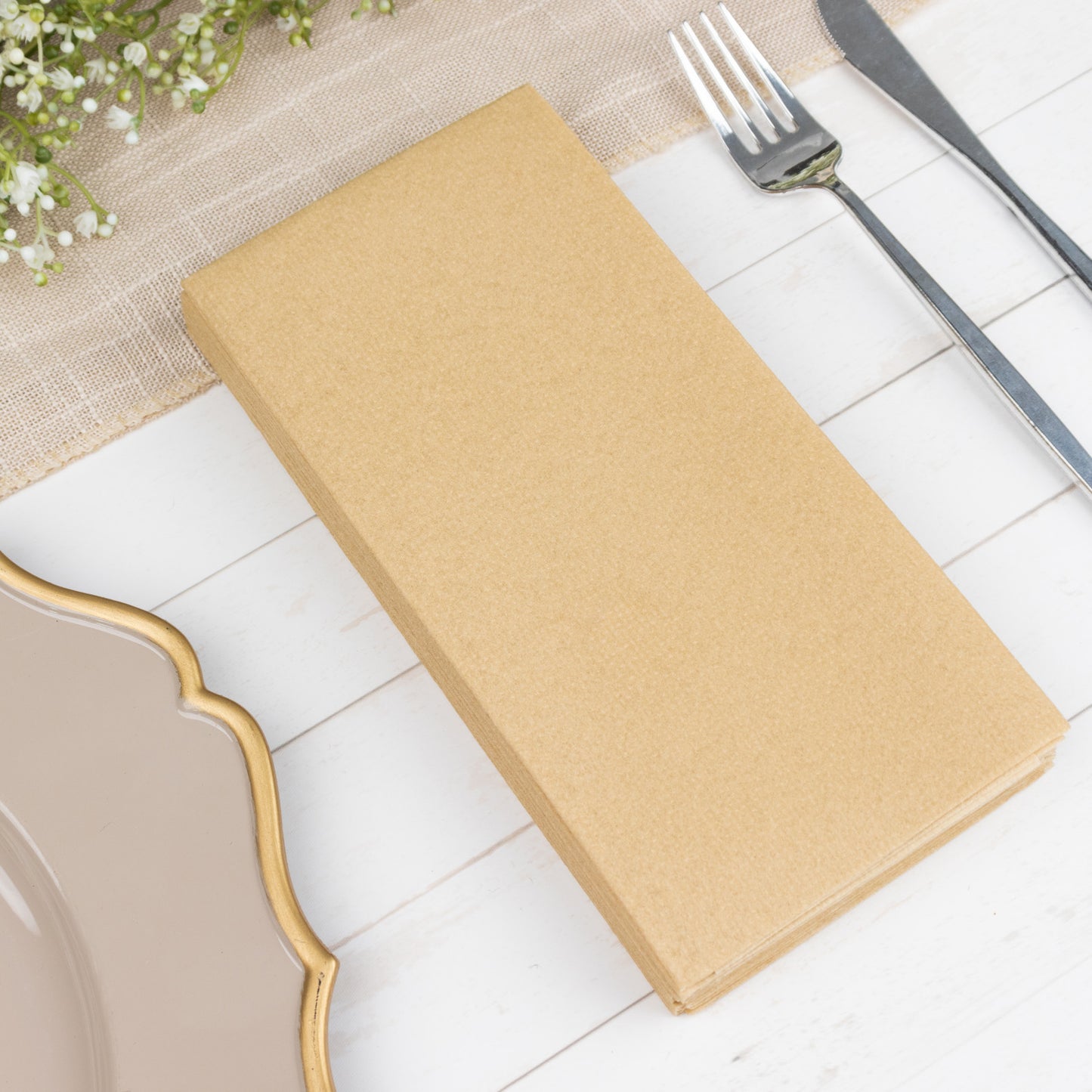 20 Pack Natural Linen-Feel Paper Napkins, Premium Cloth-Like Airlaid Dinner Napkins, Disposable Soft and Absorbent Guest Towels