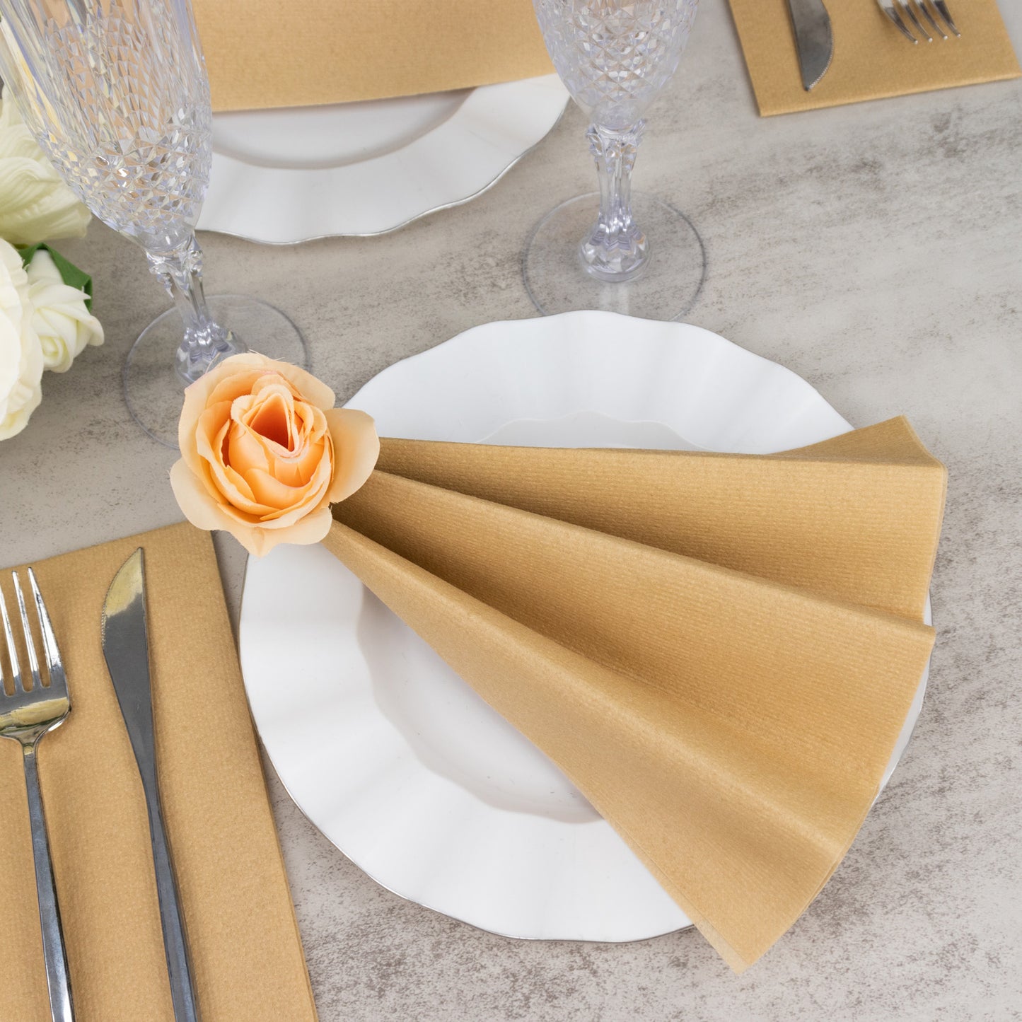 20 Pack Natural Linen-Feel Paper Napkins, Premium Cloth-Like Airlaid Dinner Napkins, Disposable Soft and Absorbent Guest Towels