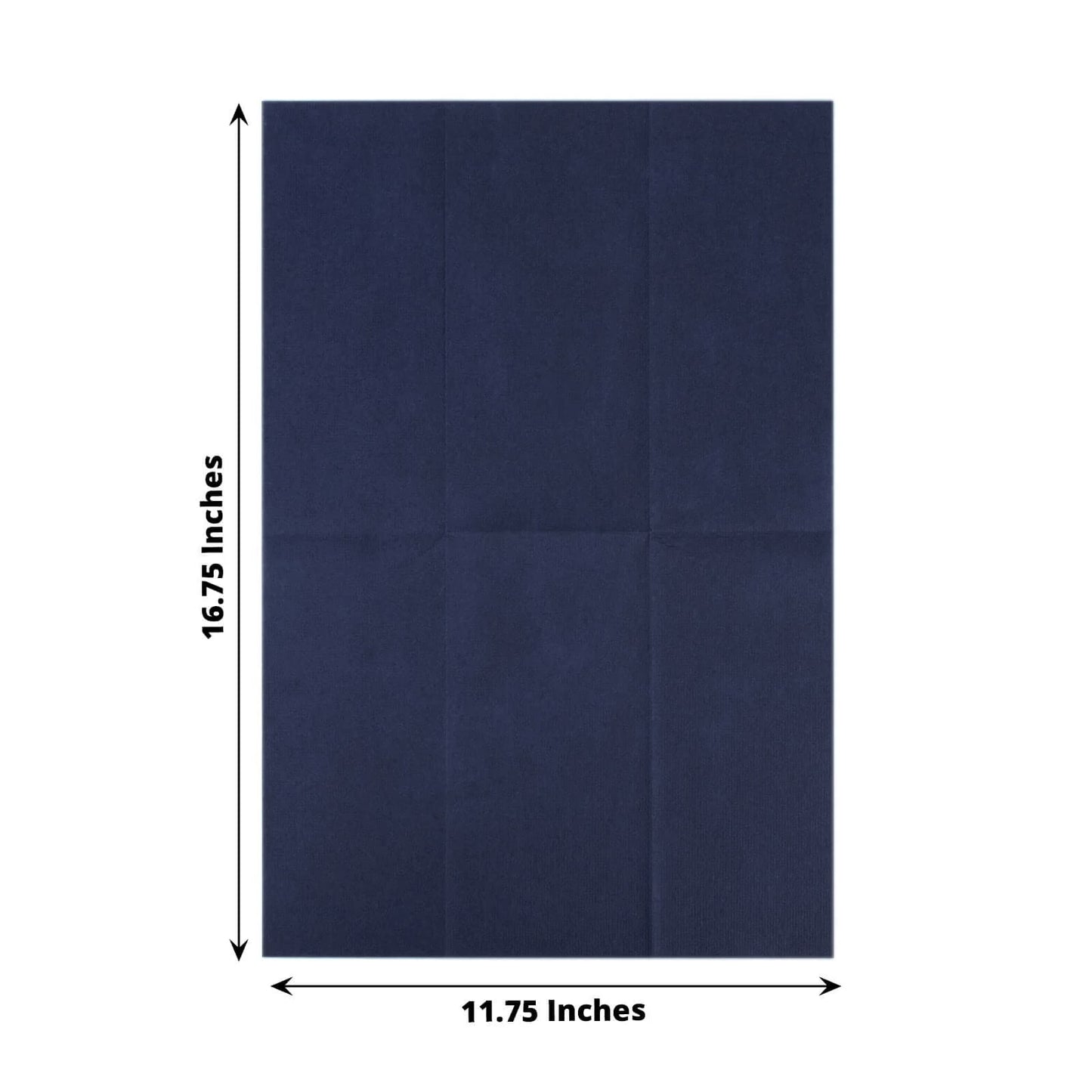Navy blue linen-feel paper napkin, soft and absorbent, ideal for dining.