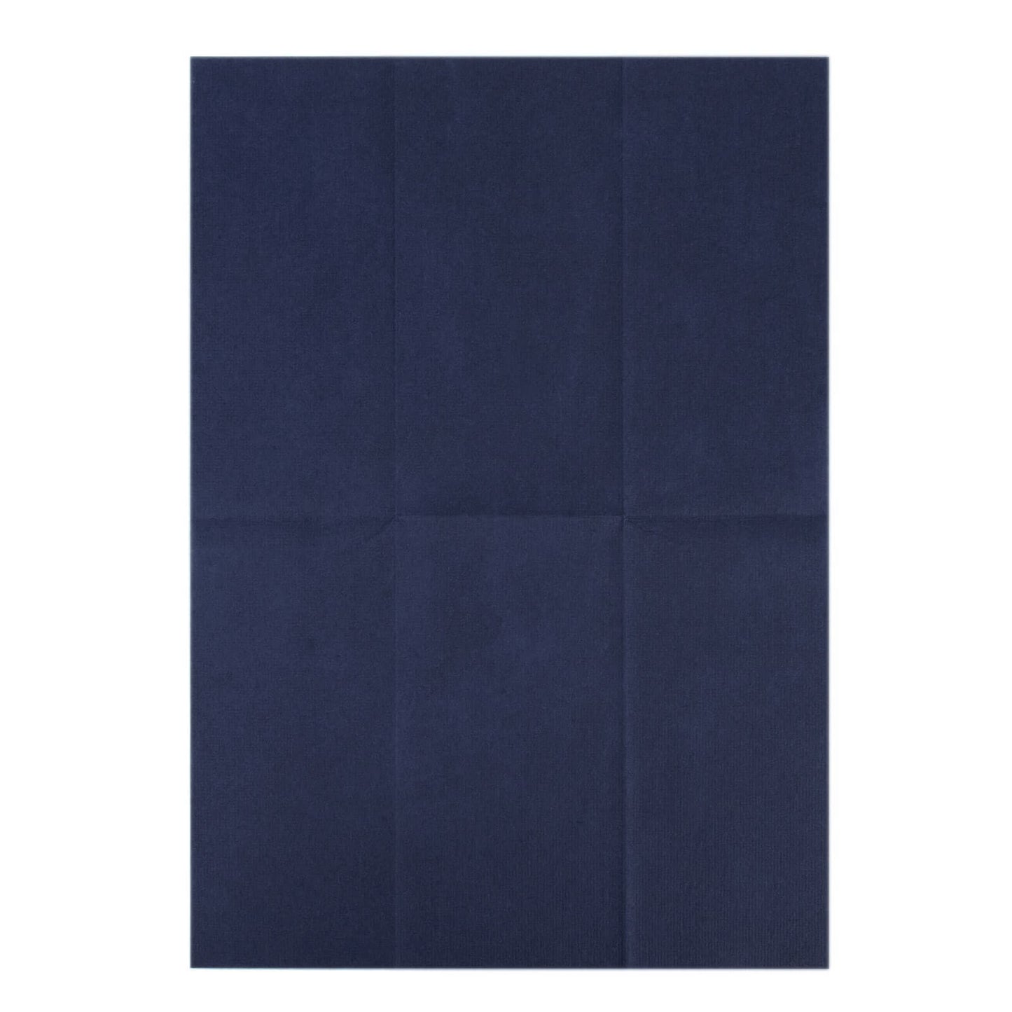 Navy blue linen-feel disposable napkin, soft and absorbent, perfect for dining.