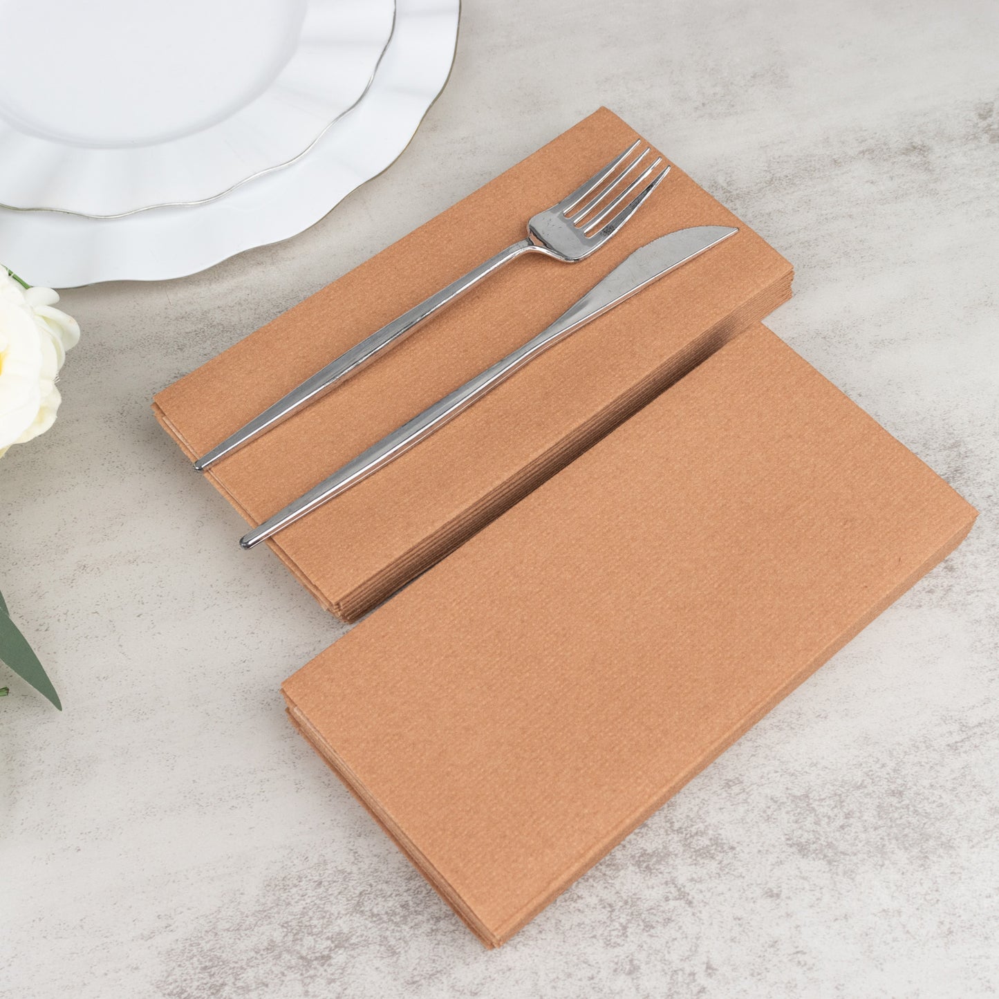 20 Pack Terracotta Rust Linen-Feel Paper Napkins, Premium Cloth-Like Airlaid Dinner Napkins, Disposable Soft and Absorbent Guest Towels