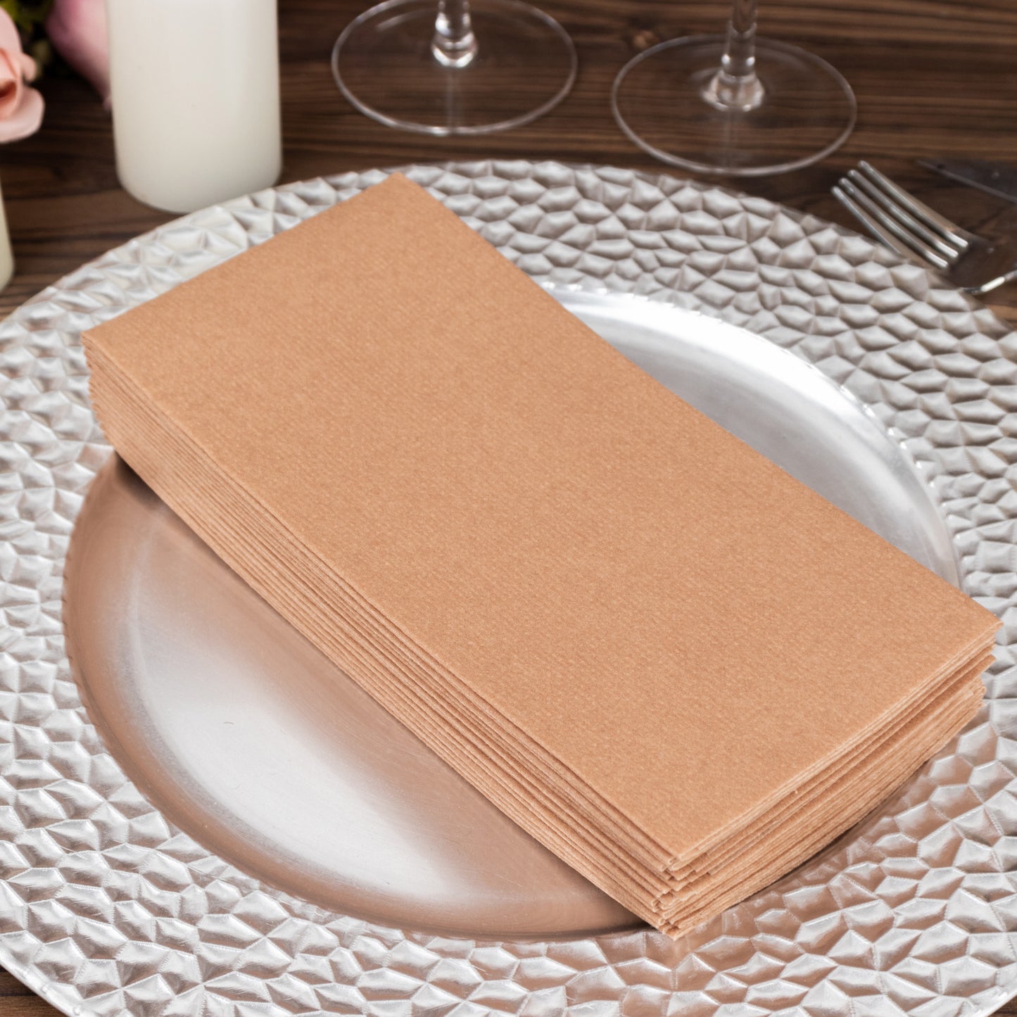 20 Pack Terracotta Rust Linen-Feel Paper Napkins, Premium Cloth-Like Airlaid Dinner Napkins, Disposable Soft and Absorbent Guest Towels