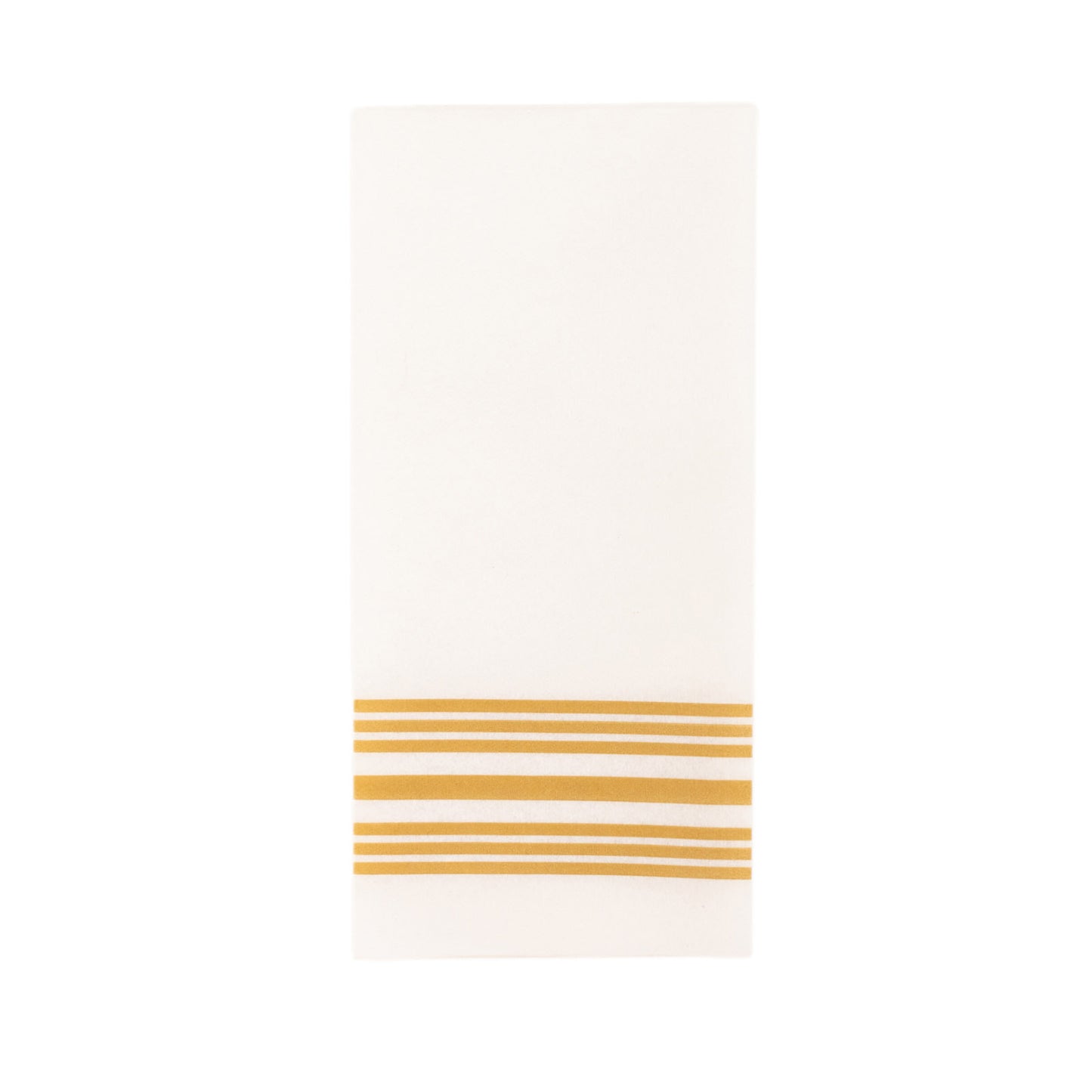 20 Pack White Linen-Feel Paper Napkins with Golden Lines, Premium Cloth-Like Airlaid Dinner Napkins, Disposable Soft and Absorbent Guest Towels