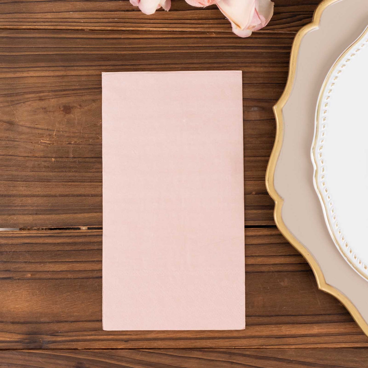 50 Pack 2 Ply Soft Dusty Rose Disposable Party Napkins, Wedding Reception Dinner Paper Napkins