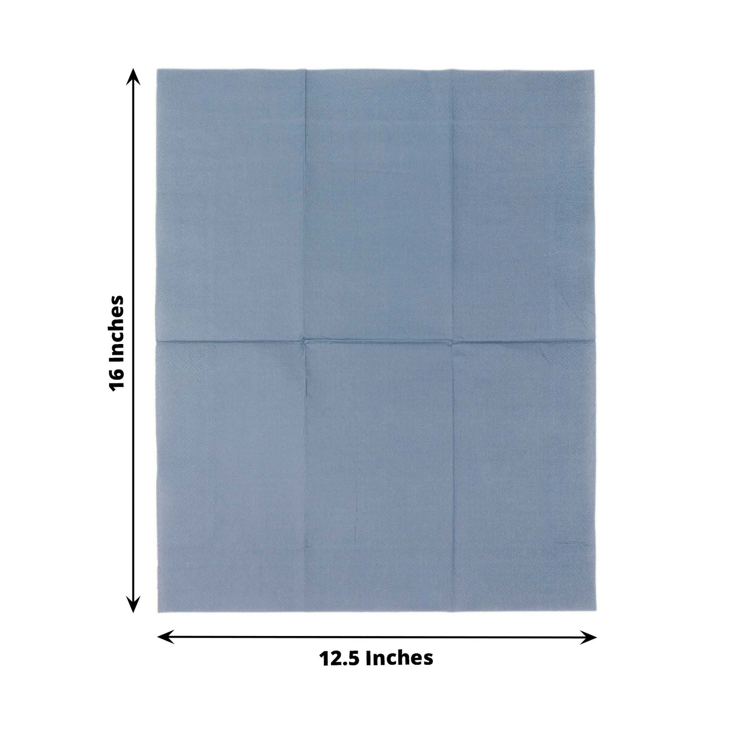 50 Pack 2 Ply Soft Dusty Blue Disposable Party Napkins, Wedding Reception Dinner Paper Napkins