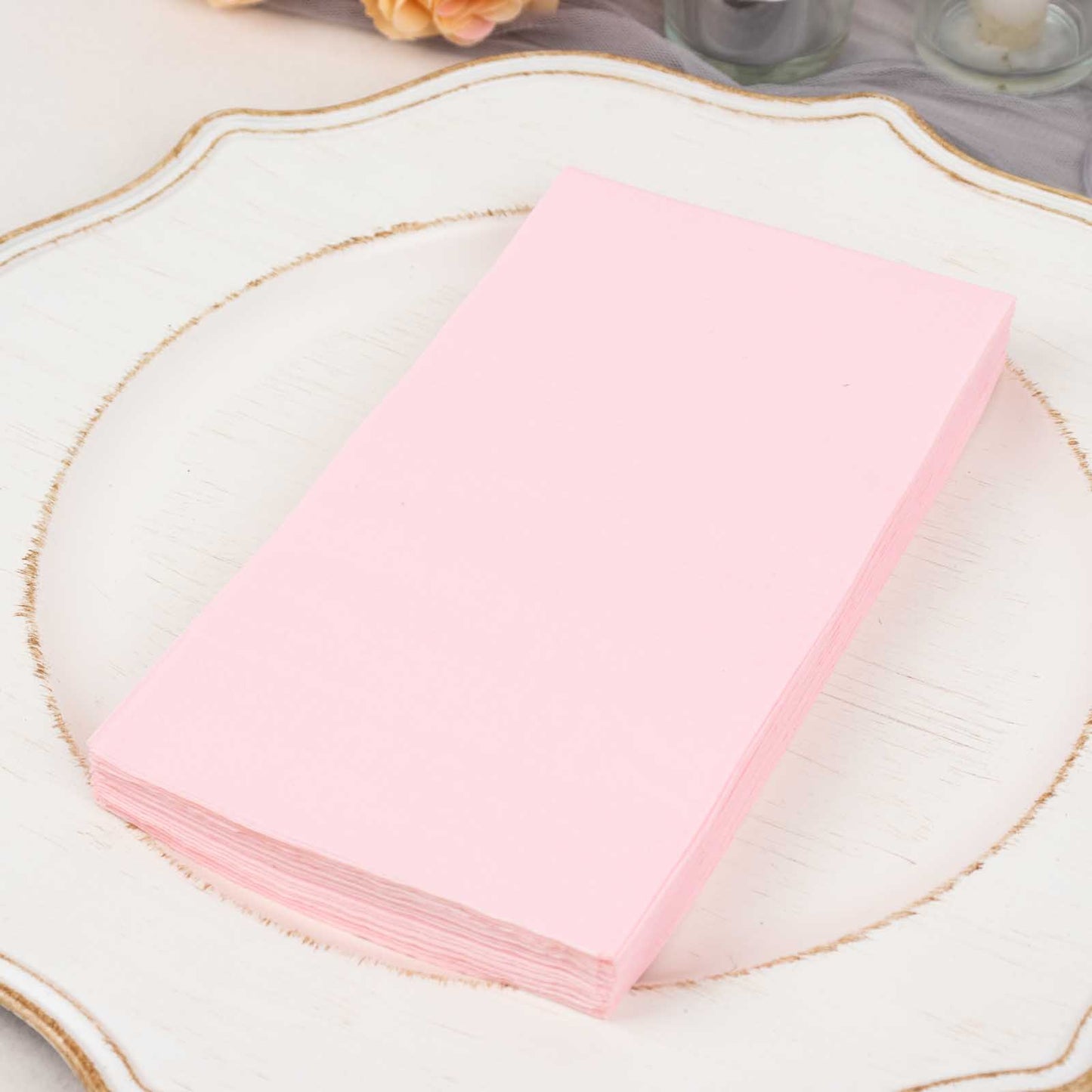 50 Pack 2 Ply Soft Pink Wedding Reception Dinner Paper Napkins, Cocktail Beverage Party Napkins