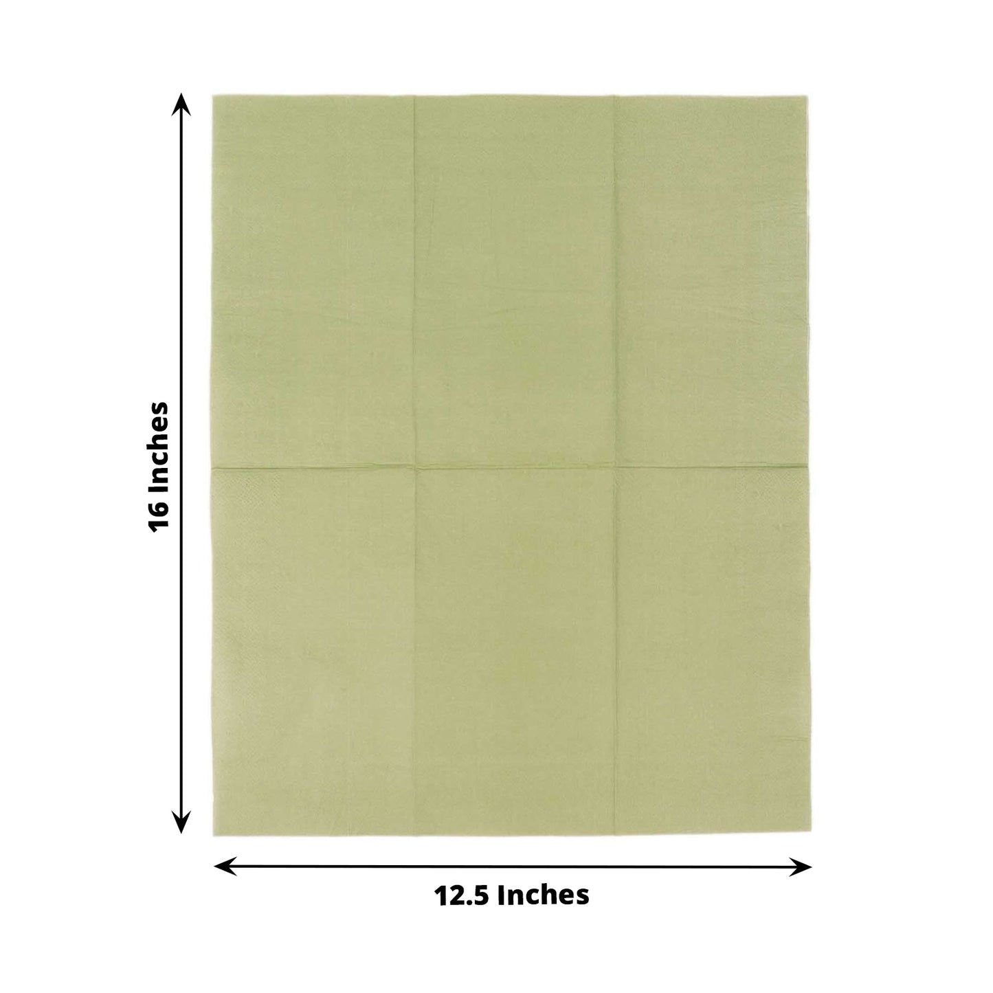 50 Pack 2 Ply Soft Sage Green Disposable Party Napkins, Wedding Reception Dinner Paper Napkins