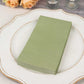 50 Pack 2 Ply Sage Green Soft Disposable Party Napkins, Wedding Reception Dinner Paper Napkins