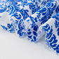 Royal blue and white damask flocking taffeta napkins, 20"x20".