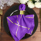 5 Pack Purple Polyester Cloth Napkins with Gold Foil Geometric Design 20 Inch x 20 Inch