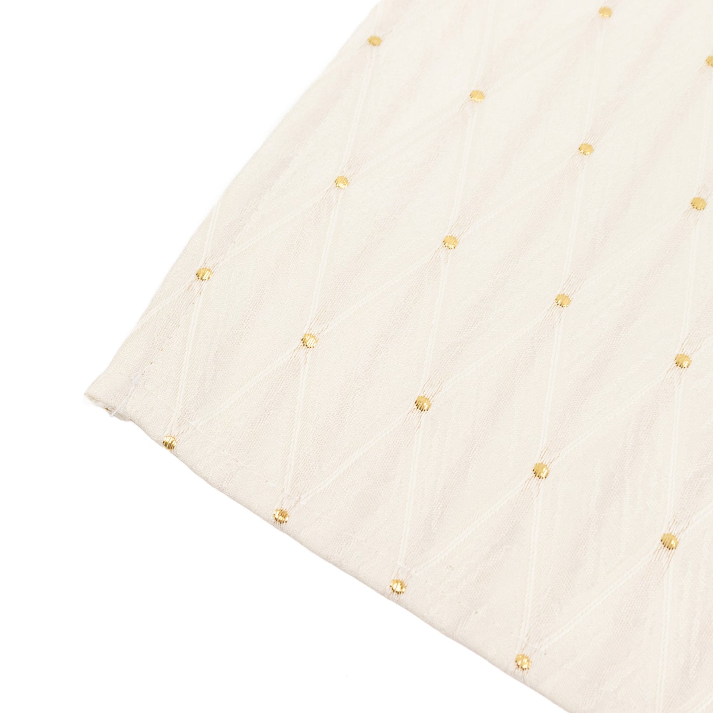 5 Pack Jacquard Cloth Napkins Ivory, 17"x17" - Diamond Trellis with Gold Accent Dots