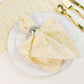 5 Pack Jacquard Cloth Napkins Ivory, 17"x17" - Diamond Trellis with Gold Accent Dots