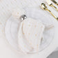 5 Pack Jacquard Cloth Napkins White, 17"x17" - Diamond Trellis with Gold Accent Dots