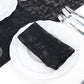 5 Pack Jacquard Cloth Napkins Black, 17"x17" - Abstract Watercolor Pattern