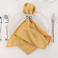 Champagne satin napkins, 20"x20", set of 5, elegantly styled.