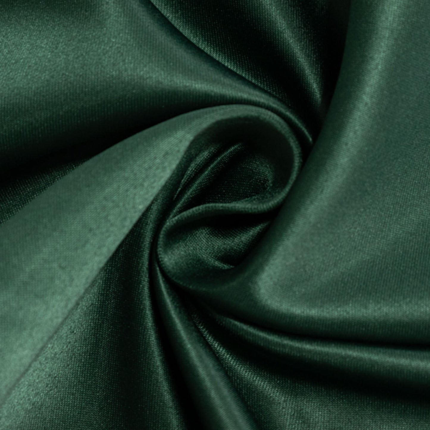 Hunter Emerald Green satin napkin fabric, smooth and luxurious.