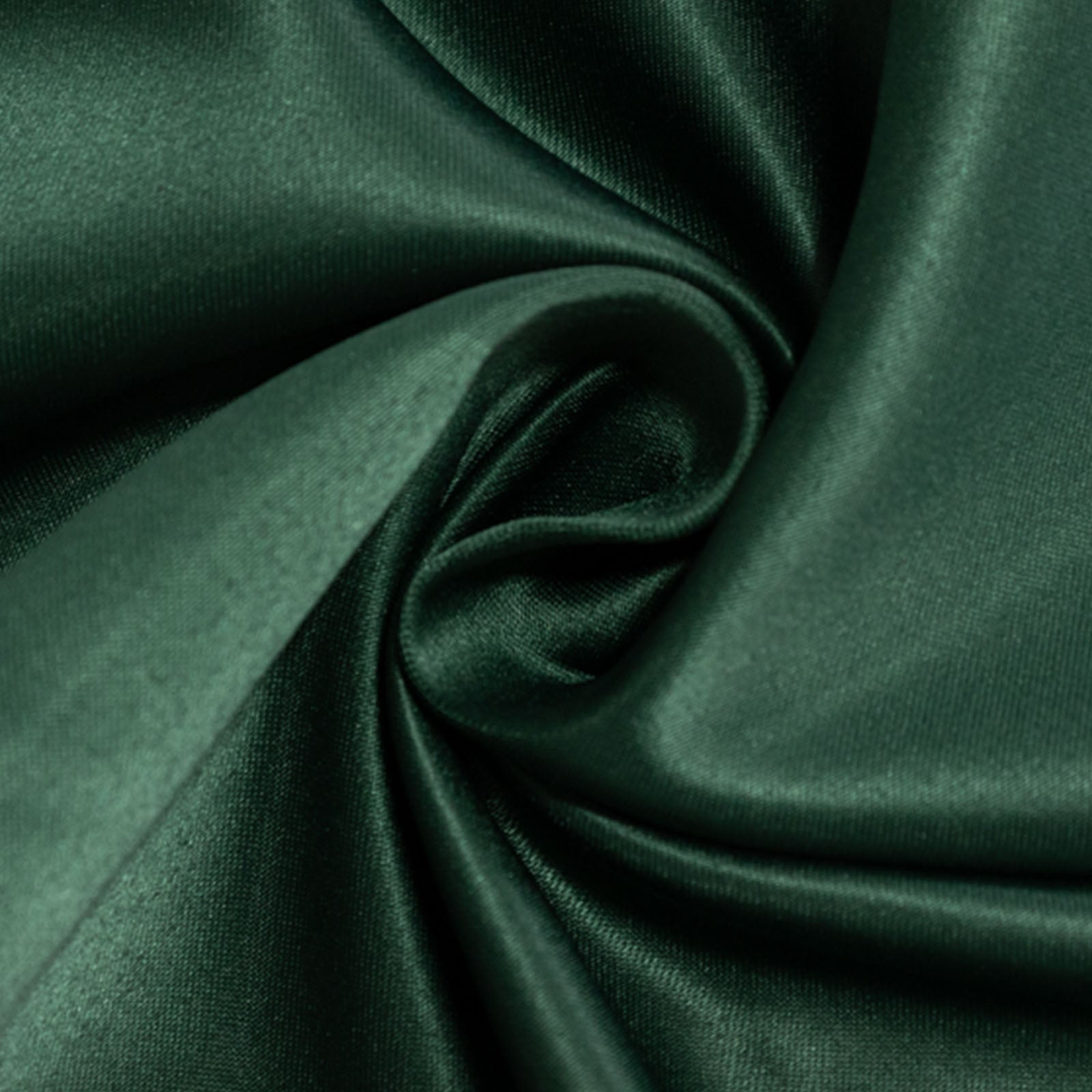 Hunter Emerald Green satin napkin fabric, smooth and luxurious.