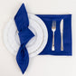 Royal Blue Satin Napkins on a Table Setting