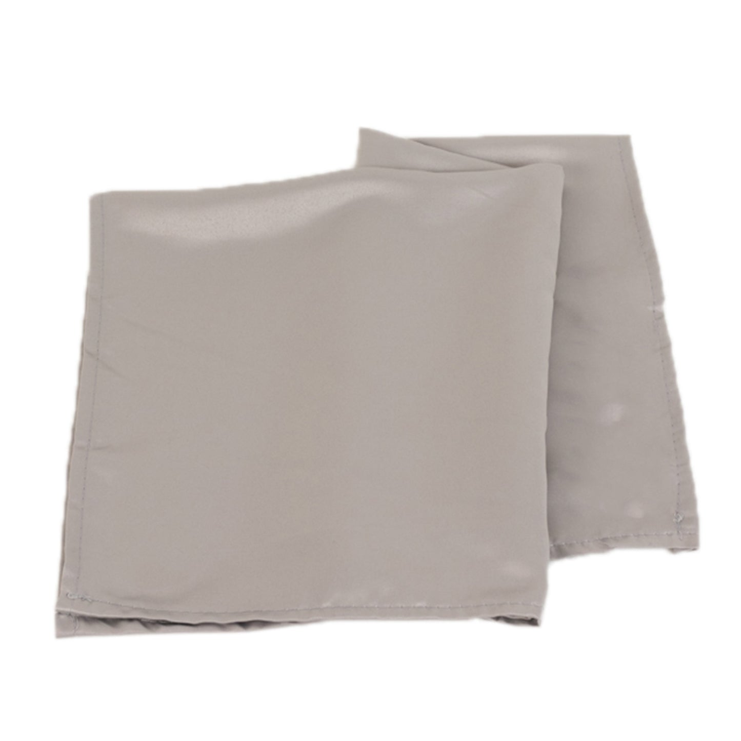 Silver satin napkins, 20"x20", pack of 5.