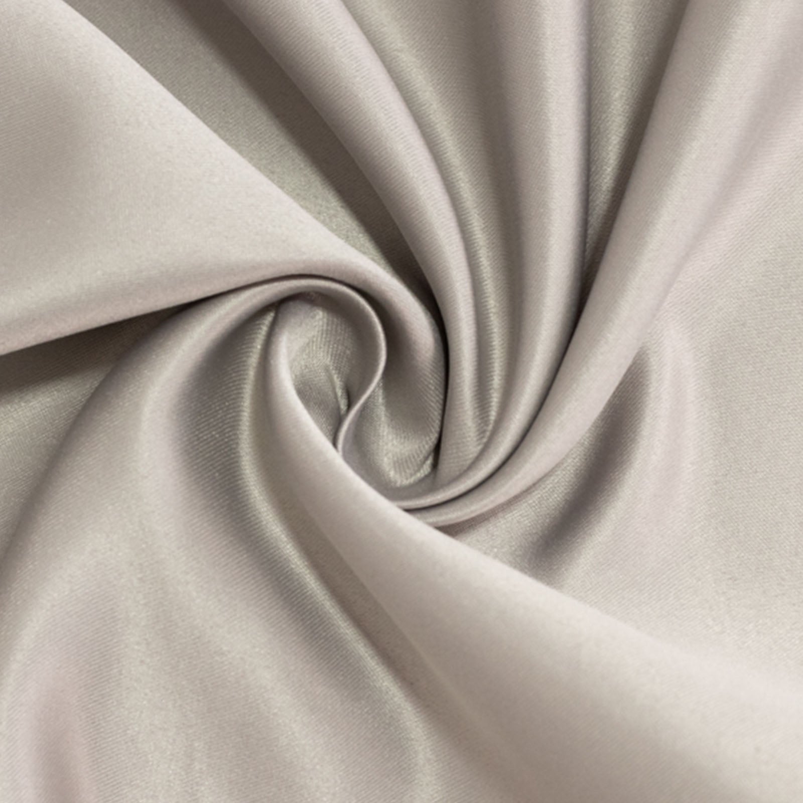 Silver satin napkin fabric, 20"x20", ideal for elegant dining settings.