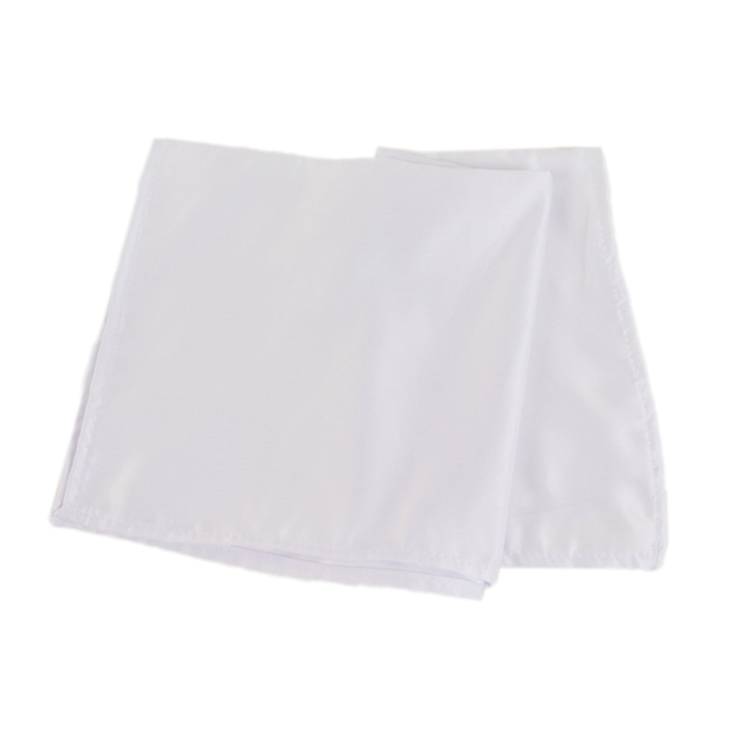 White satin napkins, 20"x20", pack of 5.