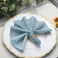 17 Inch x 17 Inch Cloth Dinner Napkins in Dusty Blue Seamless Wrinkle Resistant 5 Pack