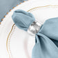 17 Inch x 17 Inch Cloth Dinner Napkins in Dusty Blue Seamless Wrinkle Resistant 5 Pack