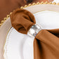 Cinnamon Brown Cloth Napkins with Hemmed Edges, Reusable Polyester Dinner Linen Napkins - 17"x17"