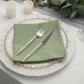 Wrinkle Resistant Eucalyptus Sage Green Seamless Cloth Napkins 17 Inch X 17 Inch 