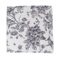 5-Pack French Toile Polyester Cloth Napkins – 17"x17" Black and White Reusable Table Napkins in Floral Design for Events & Dining