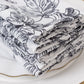 5-Pack French Toile Polyester Cloth Napkins – 17"x17" Black and White Reusable Table Napkins in Floral Design for Events & Dining