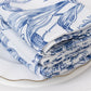 5-Pack French Toile Polyester Cloth Napkins – 17"x17" Blue and White Reusable Table Napkins in Floral Design for Events & Dining