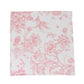 5-Pack French Toile Polyester Cloth Napkins – 17"x17" Pink and White Reusable Table Napkins in Floral Design for Events & Dining